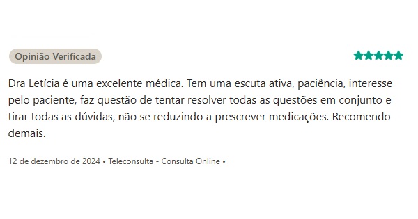 Avaliação verificada - Doctoralia